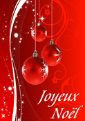Boules de No&euml;l suspendues en f&ecirc;te